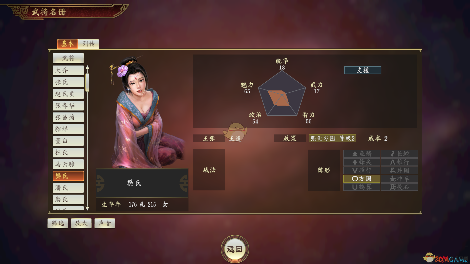 《三国志14》樊氏武将全面剖析